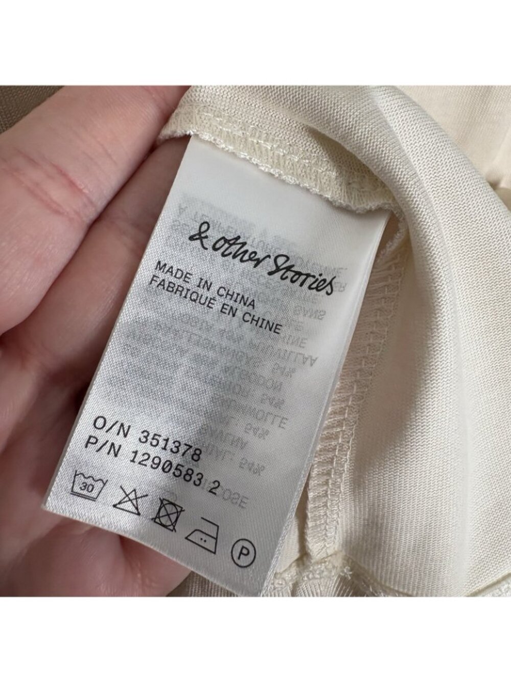 & Other Stories Women M Natural Tie Back Long Fitted T-Shirt Mini Dress NWT - Picture 9 of 14